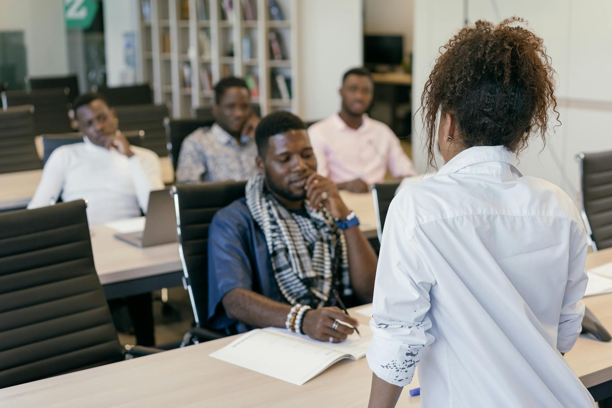 Woman Giving Presentation in Office